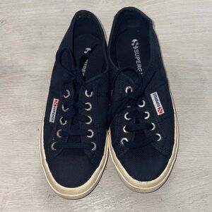 Superga Dark Blue Canvas Sneakers Size 6